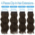 thumbnail image 3 of LELINTA 4PCS Clip in Long Soft Glam Waves Thick Hairpieces 20 inches Dark Brown to Chestnut Hairpieces Fiber Thick Double Weft Hair Extension Full Head Hairpiece for Women, 3 of 7
