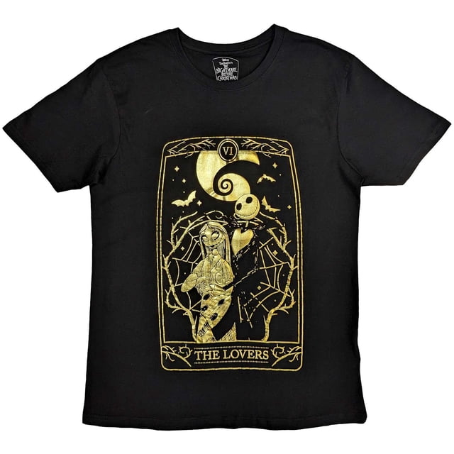 Nightmare Before Christmas - Camiseta de Jack y Sally The Lovers para Adultos Unisex (Negro)