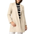 thumbnail image 1 of Abrigo largo clásico de mujer con solapa muesca y mangas largas L Beige, 1 of 7