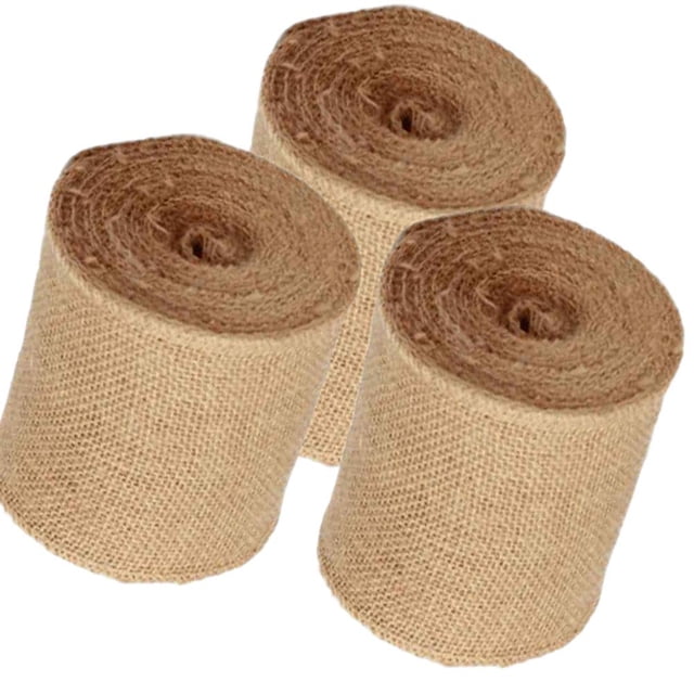 Cinta de yute natural AAYU, paquete de 3 rollos, 10 m x 10 cm