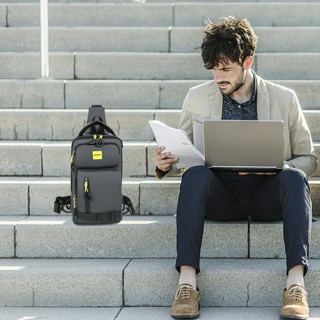 Xihbxyly Nueva Bolsa de Mensajero de Nailon, Multifuncional para Exteriores, con Puerto de Carga Usb, Ligera y Duradera, Ideal para Senderismo, Correr y Viajar. Versátil para Hombres. Incluye 1 Bolsa