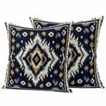thumbnail image 2 of Pack of 2 Outdoor Pillow Covers 16x16 Inch Waterproof Boho Navy Blue Throw Pillow Covers,Decorative Couch Pillow Shams Protectors Ethnic Geometric Southwestern Retro Patio Pillowcases Cushion Covers, 2 of 8