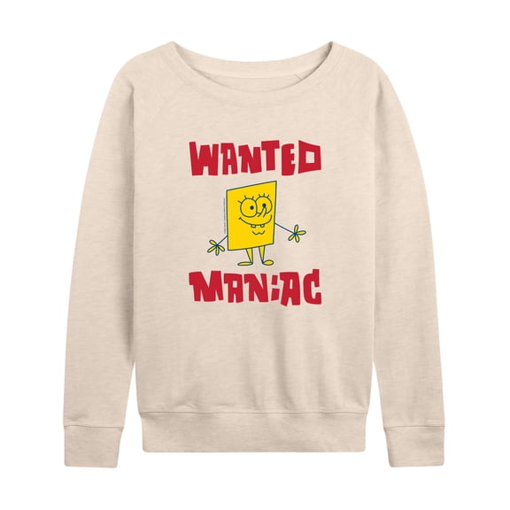 SpongeBob SquarePants - Wanted Maniac - Women's French Terry Long Sleeve Pullover