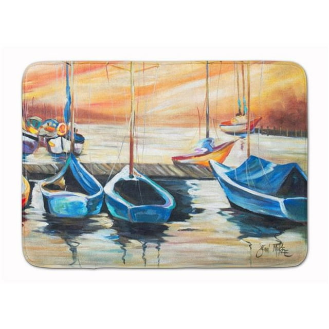 Carolines Treasures JMK1038RUG Beach View with Sailboats Machine Washable Memory Foam Mat