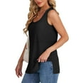 thumbnail image 4 of Womens Eyelet Tank Tops, Sleeveless Shirts for Women Summer Casual Hollow Solid Color Crewneck Dressy Blouses, 4 of 6