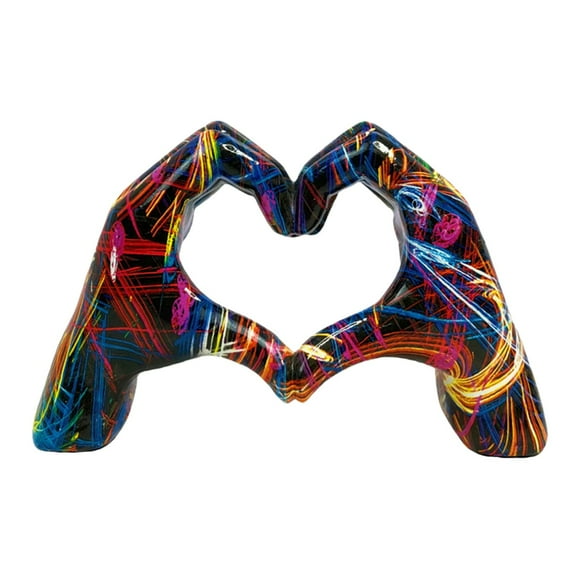 Stylish Black Heart & Hands Sculpture: For Home Décor Living Rooms Bedrooms And Shelves