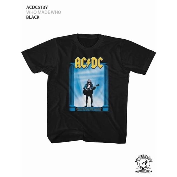 ACDC-WHO MADE WHO-BLACK YOUTH S/S TSHIRT-S (7-8)