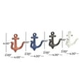 thumbnail image 3 of DecMode 4"W, 4"H Multi Colored Metal Single Hanger Anchor Wall Hook, 4-Pieces, 3 of 8