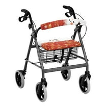 HELLHERO Playful Sparkling Big-Eyed Snowman Theme Rollator Walker Seat Back Covers Rollator Seat Covers & Easy Fit with Soft for Seniors Adult