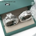 thumbnail image 3 of Adjustable size Wedding Ring Sets His And Hers Couples Women 925 Sterling Silver Moissanite Man Titanium Wedding Bands, 3 of 6