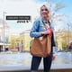thumbnail image 2 of Corduroy Tote Bag for Women Girls Large Reusable Carry Shoulder Bag with Inner Pocket A-Black, 2 of 4