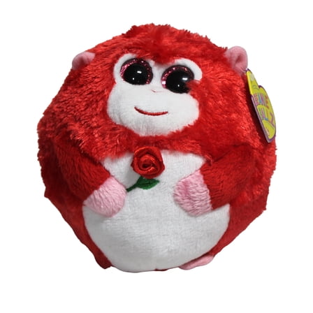 TY Beanie Ballz - IN LOVE the Red Monkey (Regular Size - 5 inch)