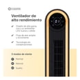 thumbnail image 2 of Ventilador de Torre 106 cm ESQUIMAL, Luz LED Ambiental, Pantalla Táctil con Temperatura, Oscilación 150°, 4 Velocidades, Temporizador 9 h, Control Remoto. Color Negro, 2 of 7