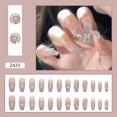 thumbnail image 2 of 24 piezas de ballet largo Manucure Dgrad Paillettes Amour Diamant Manucure portátil Pice Manucure Faux Ongles, 2 of 5