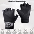 thumbnail image 3 of Breathable Fingerless Workout Gloves with Full Palm Protection for Weightlifting, 3 of 8