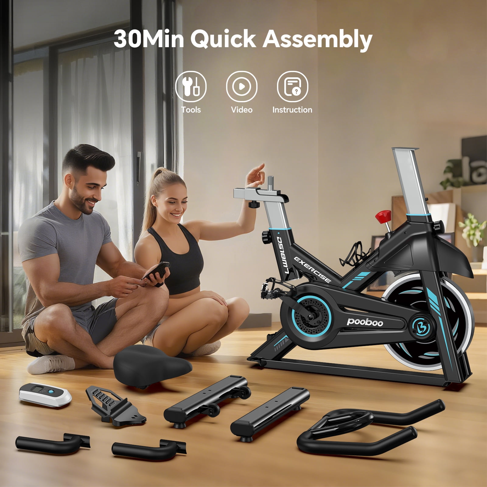 Pooboo Magnetic Indoor Cycling Bike Home Cardio Algeria Ubuy