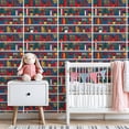 thumbnail image 3 of Peel and Stick Wallpaper Bookshelf Colorful Flowers Stacked Books Modern Folk Art Style Wall Mural 23.6in x 9.8ft Self Adhesive Removable Wall Paper Renter Friendly Wallpaper for Nursery Bedroom, 3 of 8