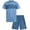 Light Blue/Navy, variant on RBX Boys Short Sets Soft Short Sleeve Kids Athletic Shirt and Basketball Shorts 2 Piece Set