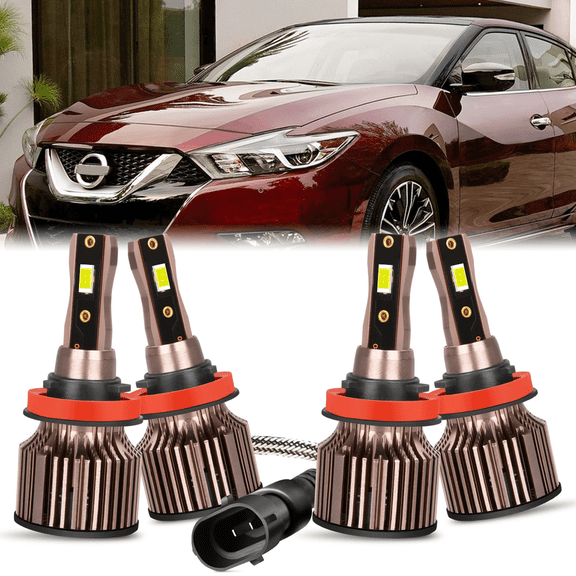 For 2016 2017 2018 Nissan Maxima LED Headlight Bulb High Low Beam Kit 6500K Pure White 4x