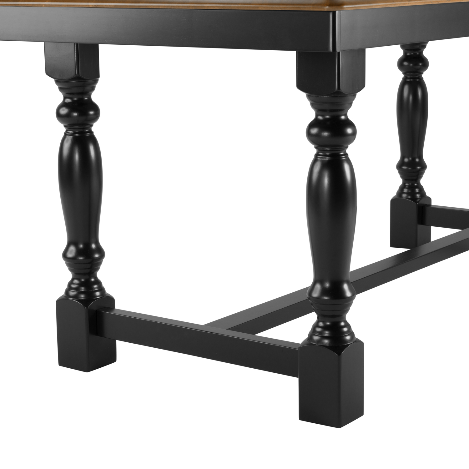 Bush Furniture Sterling 67W Squire Trestle Dining Table in Burnished Medium Brown and Black