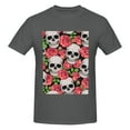 thumbnail image 4 of Bingfone Skull And Roses Men'S Loose Fit Short-Sleeve Pocket T-Shirt, 4 of 7
