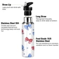 thumbnail image 3 of 1000ML Transparent Sports Water Bottle with Handle & Straw Portable Water Bottle for Outdoor Camping Gym Hand-drawn Bows, 3 of 7