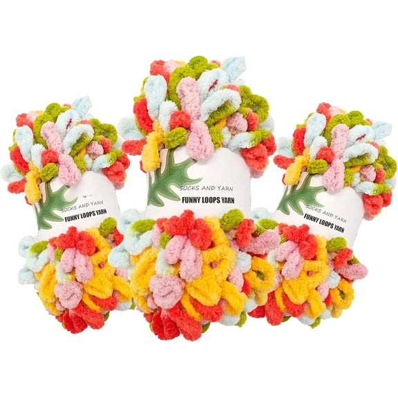 Minzimin 3Pack of Loop Yarn Finger Knitting Yarn