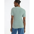 thumbnail image 4 of Scoop Women’s Fuzzy Sweater Top with Short Sleeves, Lightweight, Sizes XS-XXL, 4 of 6