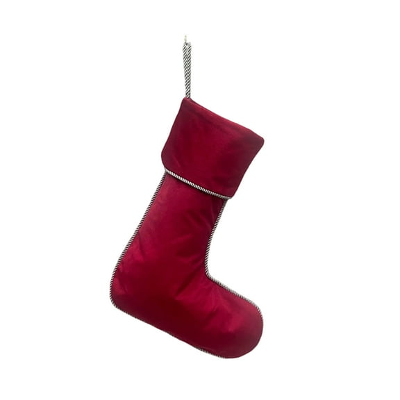 Orangide Velvet Christmas Socks Edged Solid Color Large Storage Gift Bag for Holiday Decorations Stocking Stuffers Festive Props Set