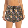 thumbnail image 2 of Goofa Colorful Flowers with Butterfly Printed Women 2 in 1 Running Shorts,Quick Dry Athletic Workout Shorts,High Waisted Athletic Shorts with Liner Pockets-Medium, 2 of 9