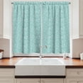 thumbnail image 2 of Ambesonne Abstract Kitchen Curtains, Ocean Waves Curls, 55"x39", Pale Blue and White, 2 of 3
