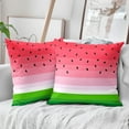thumbnail image 4 of Summer Pillow Covers 16x16 Inch Set of 2 Watermelon Decorative Throw Pillows Green Red Stripes Pillow Cases Farmhouse Home Decor for Cushion Couch Sofa Outdoor, 4 of 6