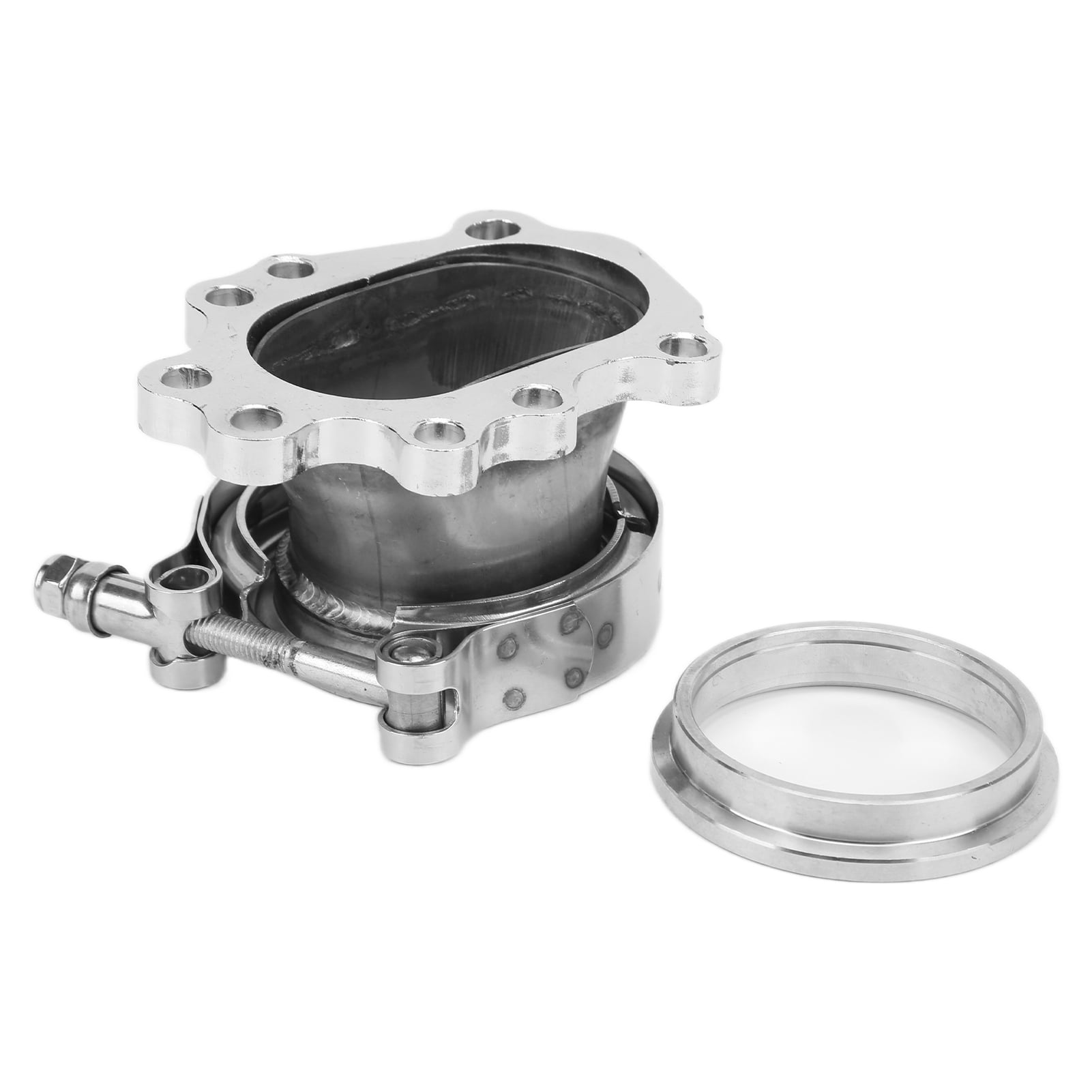 Exhaust Flange Conversion Turbo 2.5in 63mm Stainless Steel Exhaust Dump Flange Conversion V-Band Adapter for T25 GT25 GT28 
