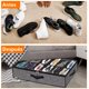 thumbnail image 3 of Organizadores de zapatos debajo de la cama cajas plegables almacenamiento 24 pares con cubierta transparente cajonera con 2 asas reforzadas gris oscur, 3 of 7