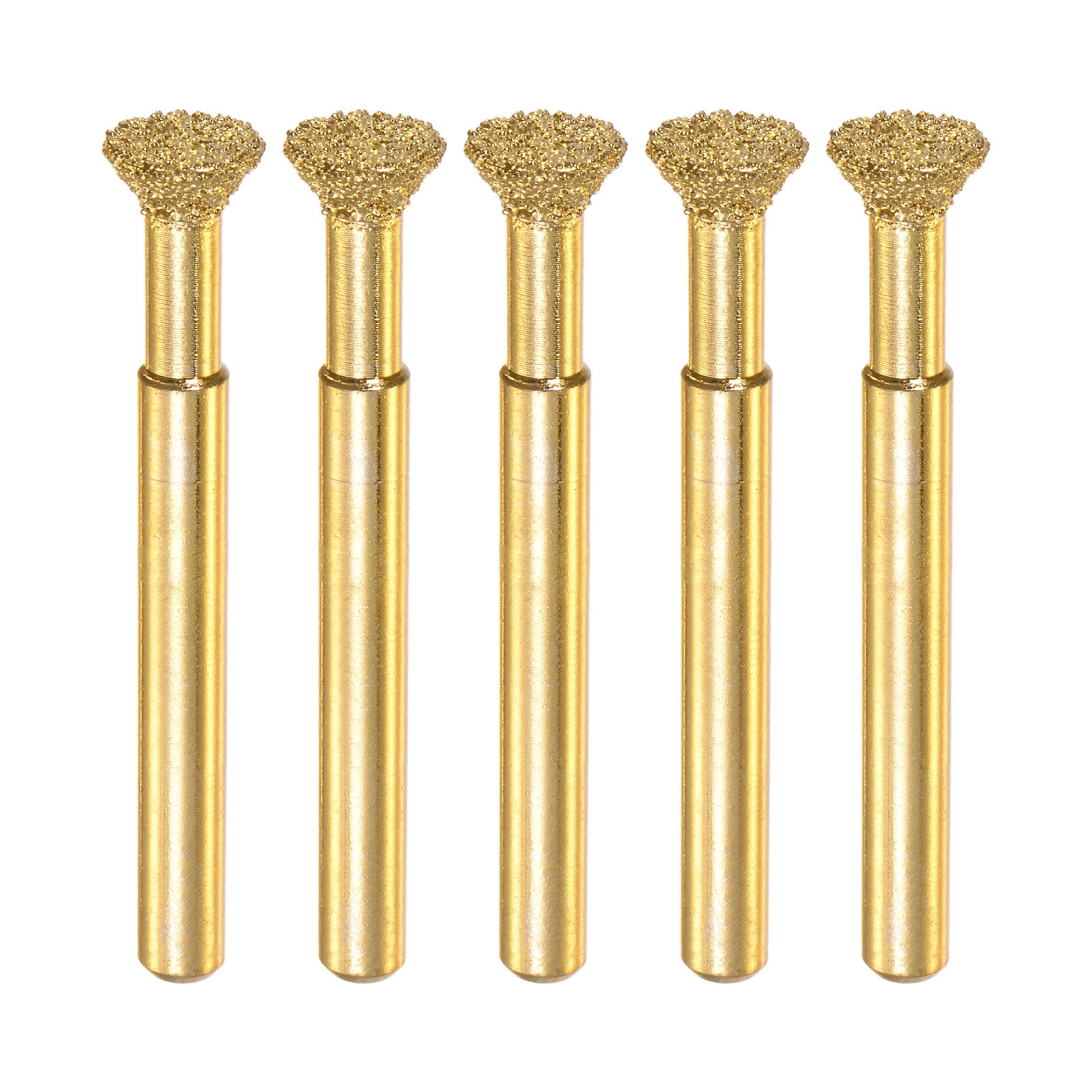 uxcell Diamond Burrs Bits Grinding Drill Carving Rotary Tool for Glass Stone Ceramic 120 Grit 1/4 Shank 10mm Cylinder 5 Pcs 