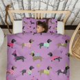 thumbnail image 3 of Colorful Funny Dachshund Duvet Cover and Pillowcase Set for Single Bedding, Bedroom Accessories for Kids Teens, 3 of 5