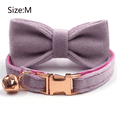 thumbnail image 2 of Soft & Comfy Bowtie Dog Collar, Detachable and Adjustable Bow Tie Collar,for Girl Female Small Medium Large Dogs with Cute Bowtie - Lilac velvet rose gold clasp, 2 of 6