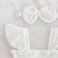 thumbnail image 5 of JUMEYU Infant Girl Clothes Dresses Baby Birthday Outfit Girl Romper Cute Embroidered Letter Tshirt Romper Clothes 0 3 6 9 12 18 24 Months (White,12-18 Months), 5 of 7