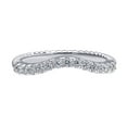 thumbnail image 2 of BERRICLE Sterling Silver Woven Wedding Rings Round Cut Cubic Zirconia CZ Wishbone Curved Half Eternity Ring for Women, Rhodium Plated Size 8, 2 of 9
