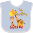 thumbnail image 3 of Inktastic My Grandma Loves Me Giraffe Boys or Girls Baby Bib, 3 of 4