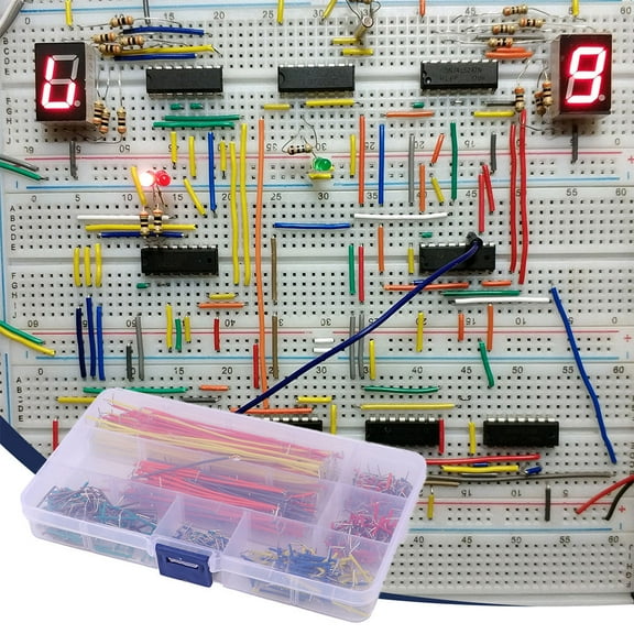 OFFIGAM 540Pcs Assorted Color Copper Aluminum Wire Jumper Cable for Breadboard Circuit Building