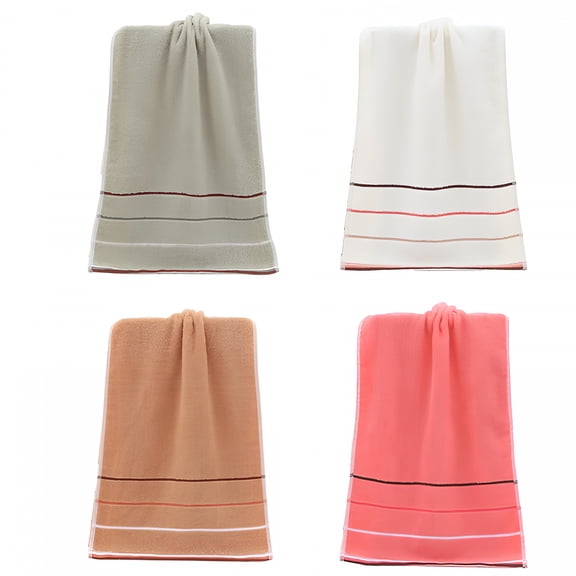 AUQ 2026 New 4-Pack Cotton Fingertip Towels,13X29In Lightweight,Absorbent Spa-Grade Towels for Travel,Camping,Gym,Beach,Hotel & Home Use-White,Pink,Green,Khaki