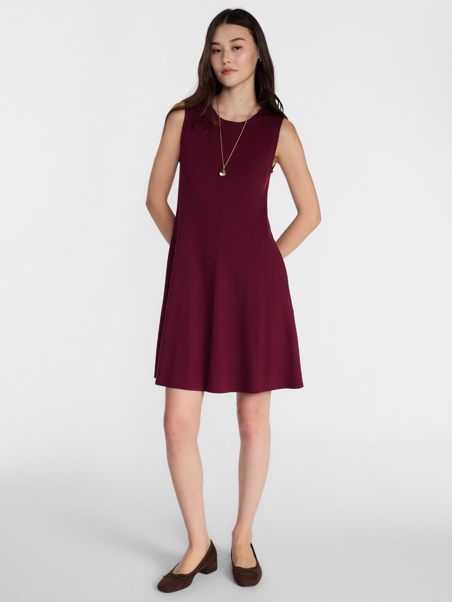 Scenario Women's Fit and Flare Sleeveless Mini Dress, Sizes XS-XXXL