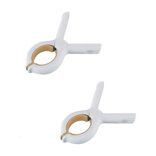 New Household Plastic Clothespins Quilt Clips Windproof Fixed Traceless Strong Sheet Clips, Blue ABS Material 2 Pack with Round Opening