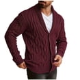 thumbnail image 2 of Zormilly Mens Cardigan Sweater Long Sleeve Shawl Collared Button Down Sweaters Cable Knit Cardigans Fall Outfits, S-2XL, 2 of 9