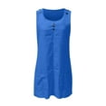 thumbnail image 6 of Women Sleeveless Loose Tank Dresses Casual Loose Beach Sundress Plain Pocket Short Mini Dress Ladies Summer Fashion Long Tunic Tops, 6 of 7