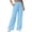 Blue, variant on KyCheLot Girls Wide Leg Pants Solid Color Lightweight High Waist Loose Lounge Palazzo Pants with Pockets 5-15Years