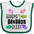 thumbnail image 3 of Inktastic Grandma's Fishing Buddy with Colorful Fish Boys or Girls Baby Bib, 3 of 4
