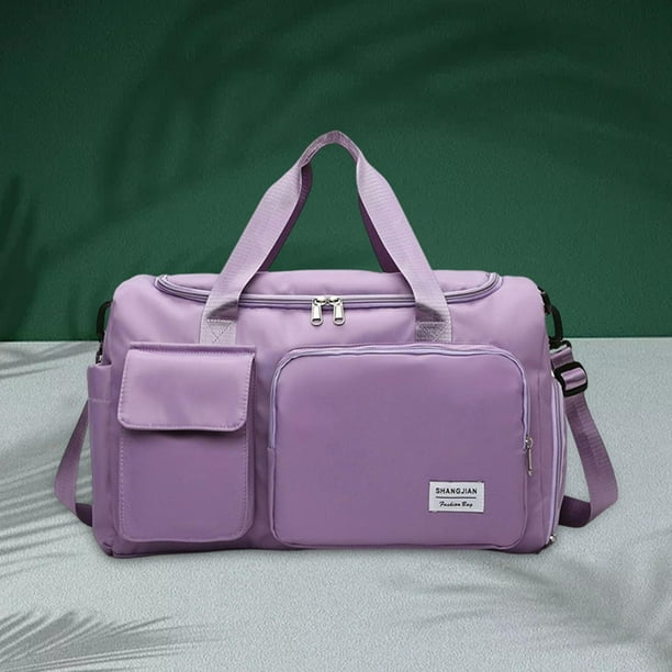 Ligero ejercicio Duffel Gym Natación Tote Wet Fitness Overnight Bandolera , púrpura Violeta Salvador Bolsa deportiva