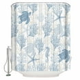 thumbnail image 2 of Blue Grey Coastal Bathroom Curtain 96 Inch Shower Curtain with Hooks, Sea Turtle Nautical Coral Summer Beach Waterproof Polyester Bath Curtain Washable Bathtub Curtain 72''x 96'', 2 of 6